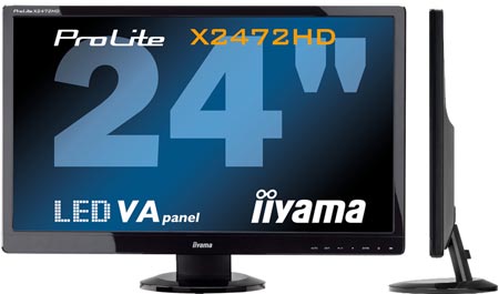 Iiyama ProLite X2472HD ­- полупрофессиональный 24-дюймовый монитор с LED-подсветкой и матрицей VA